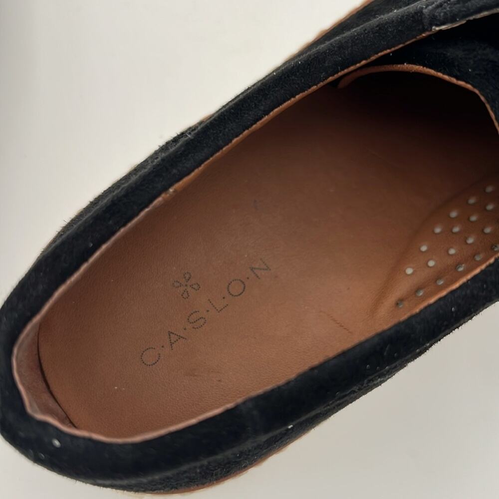 Caslon leather and suede Camden black lace up sneakers skate shoes 8M - Picture 8 of 10